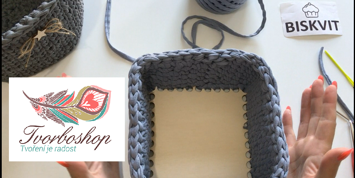 Videonávod na háčkovaný košík ze špagátů