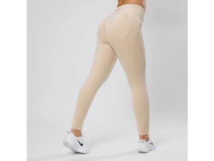 Legíny Push up Beige Velur Yastraby