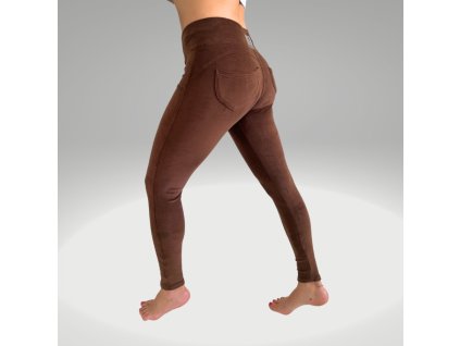Legíny Push up brown Velur Yastraby