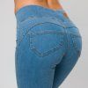 SKY BLUE Yastraby farmerhatású leggings