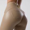 Beige Kitty műbőr leggings YASTRABY