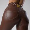 Brown Kitty műbőr leggings – YASTRABY