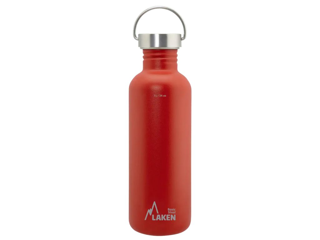 LAKEN Basic steel Vintage Steel bottle 1000 ml Red