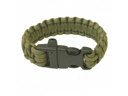 SS00053 paracord naramek trojzubec pistalka olivovy