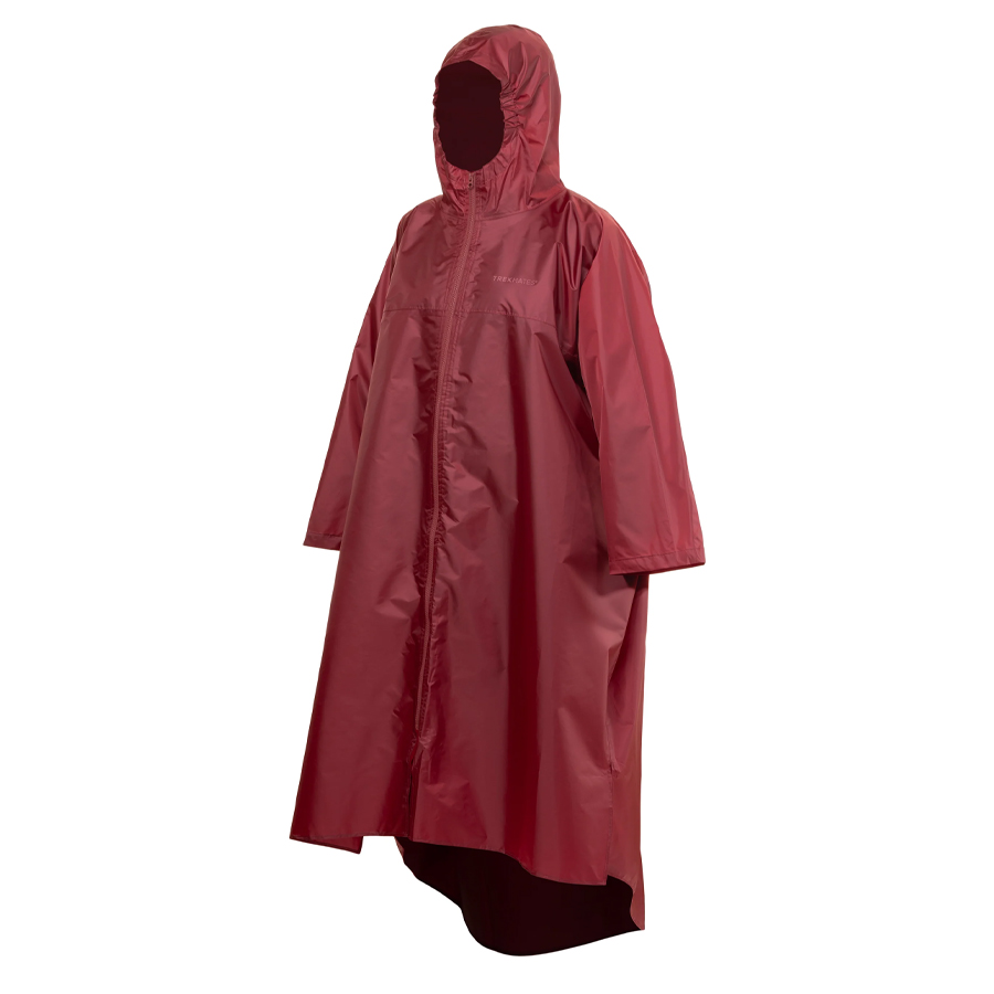 TREKMATES Pláštěnka Deluxe Poncho zip červená