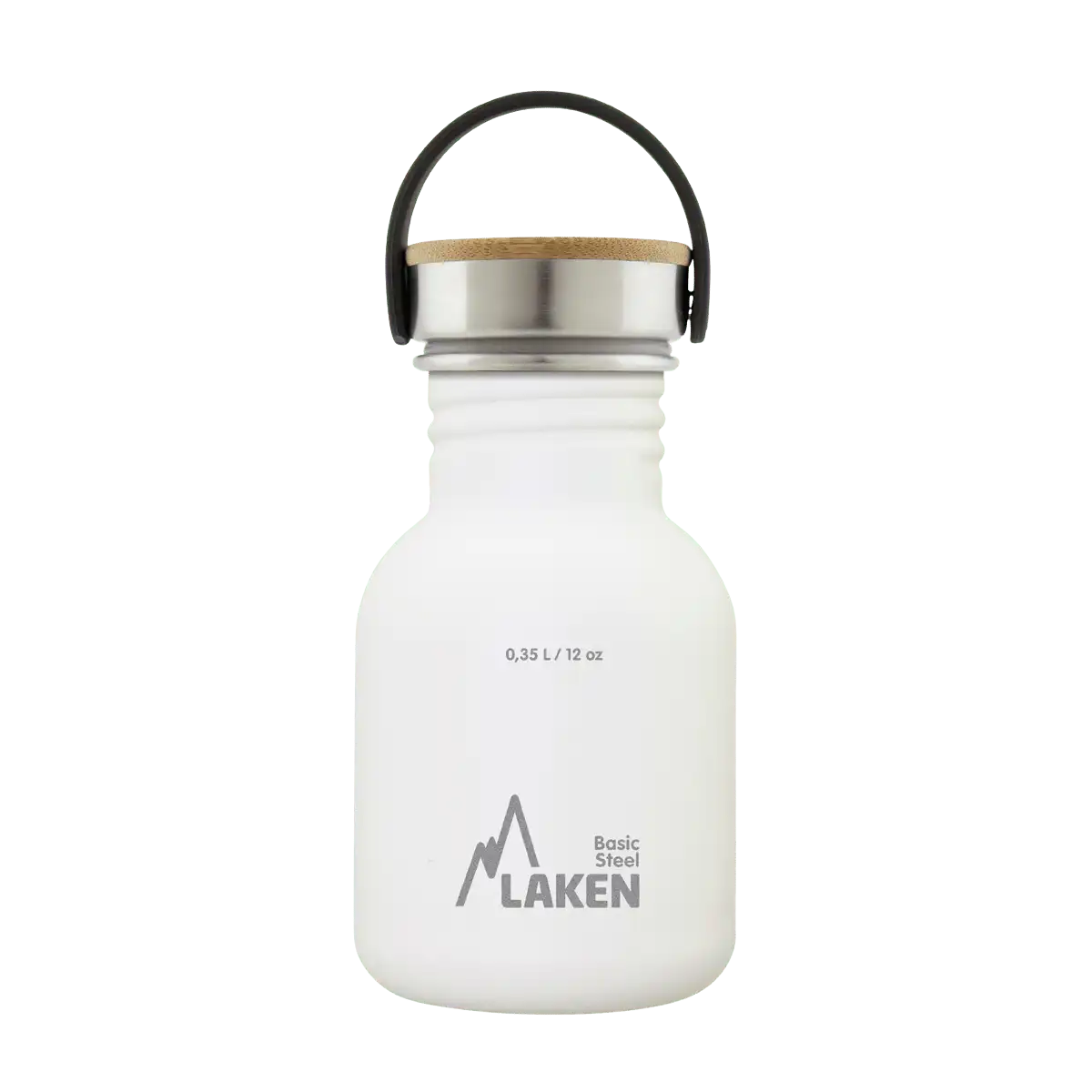 LAKEN Láhev ocel Basic Bamboo 350 ml bílá