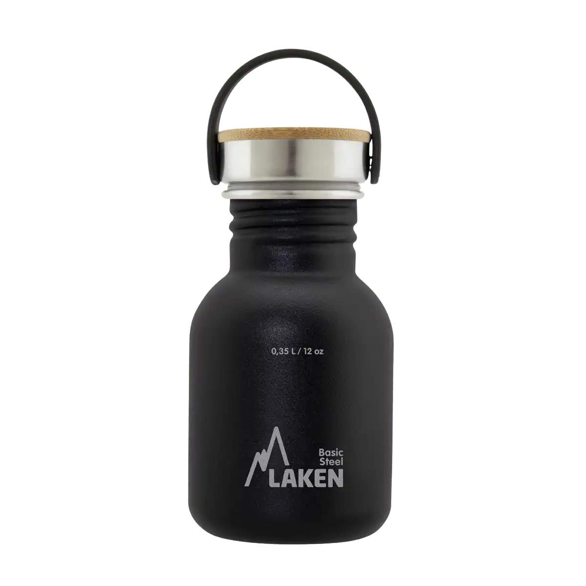 LAKEN Láhev ocel Basic Bamboo 350 ml černá