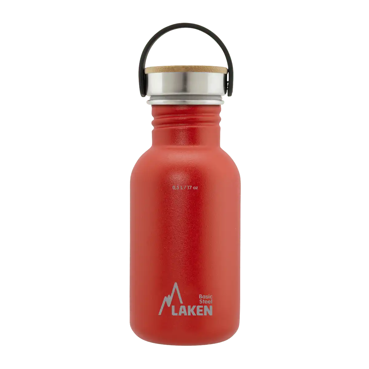 LAKEN Láhev ocel Basic Bamboo 500 ml červená