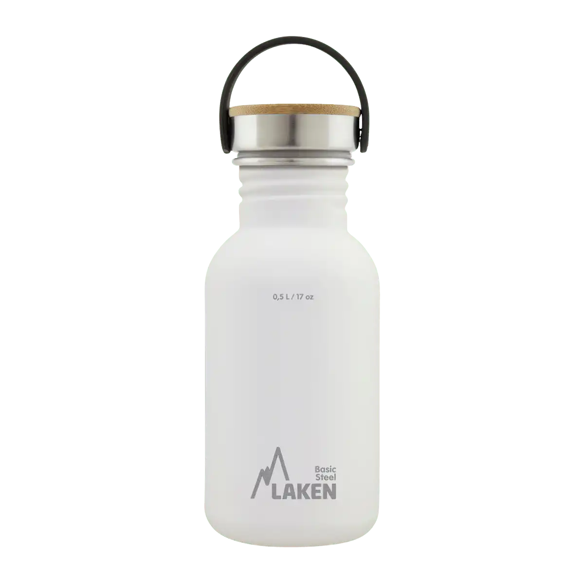 LAKEN Láhev ocel Basic Bamboo 500 ml bílá