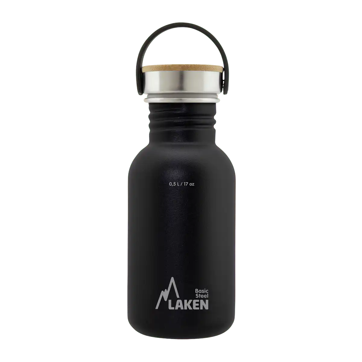 LAKEN Láhev ocel Basic Bamboo 500 ml černá