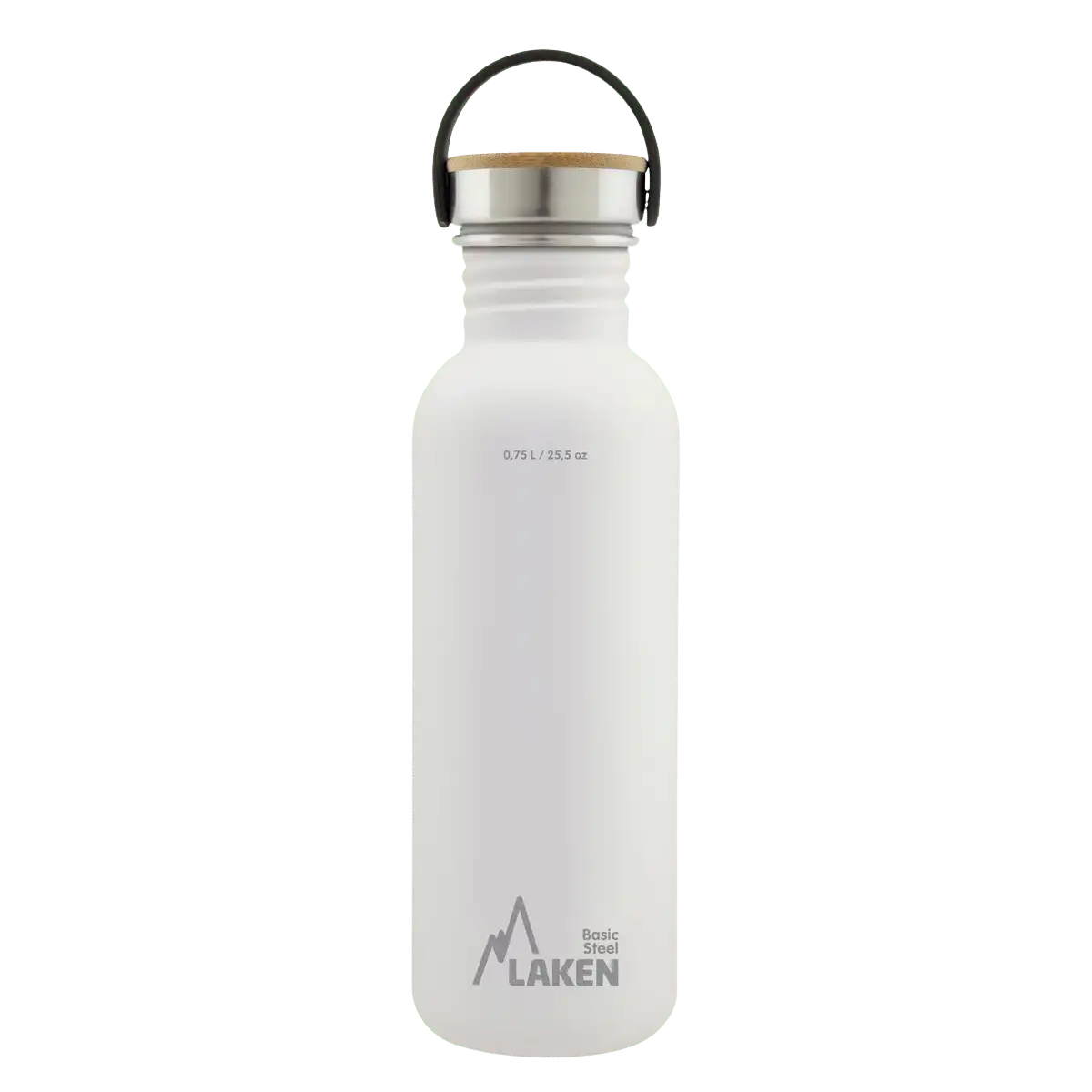 LAKEN Láhev ocel Basic Bamboo 750 ml bílá