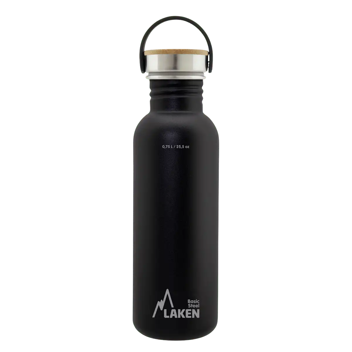 LAKEN Láhev ocel Basic Bamboo 750 ml černá