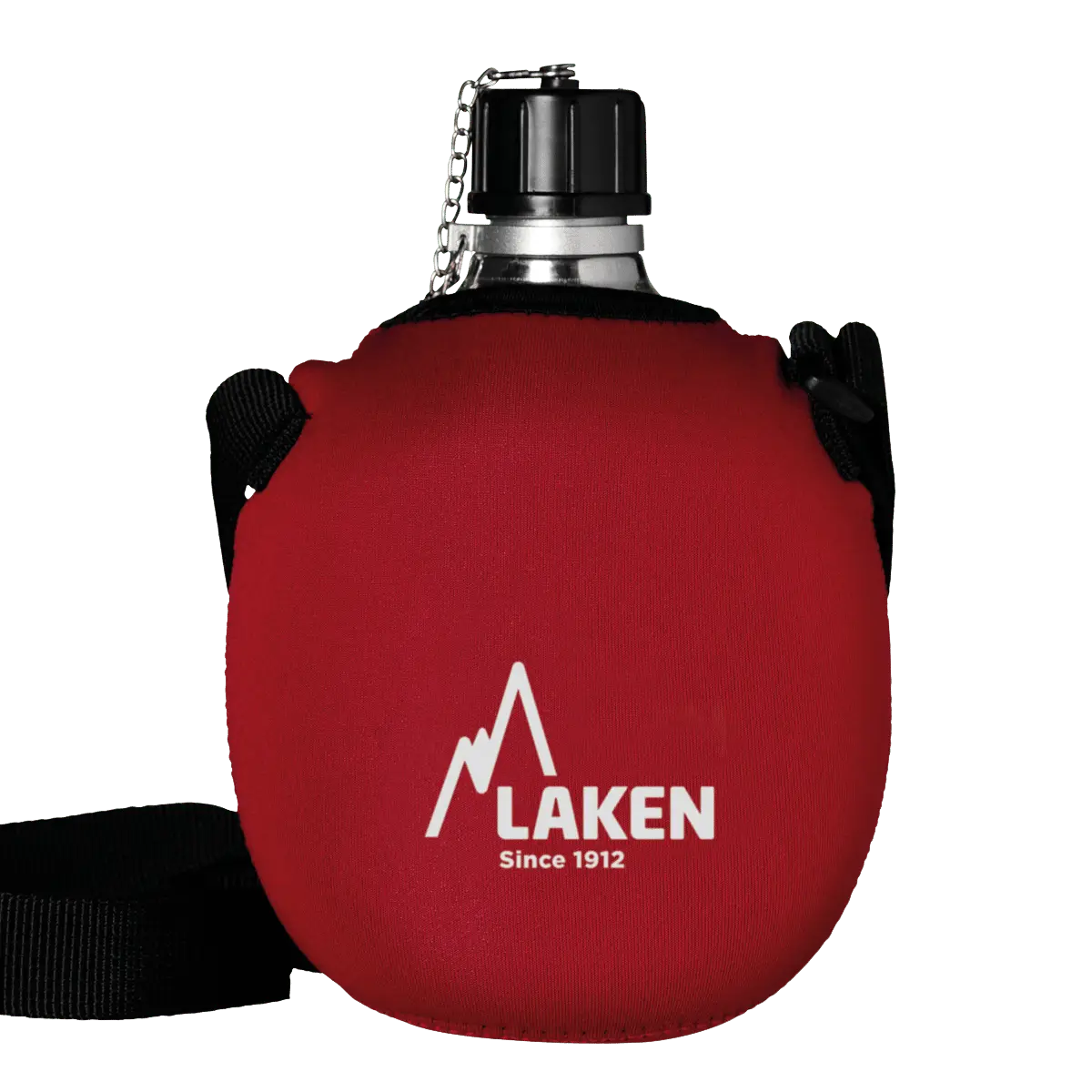 LAKEN Láhev hliník Clásica 1000 ml s červeným neoprenovým obalem