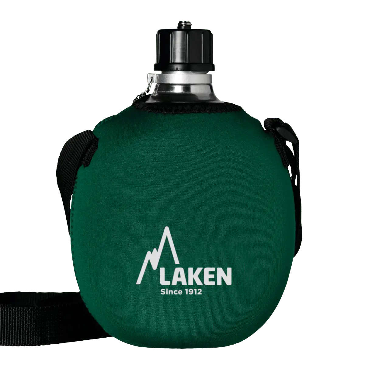 LAKEN Láhev hliník Clásica 1000 ml se zeleným neoprenovým obalem