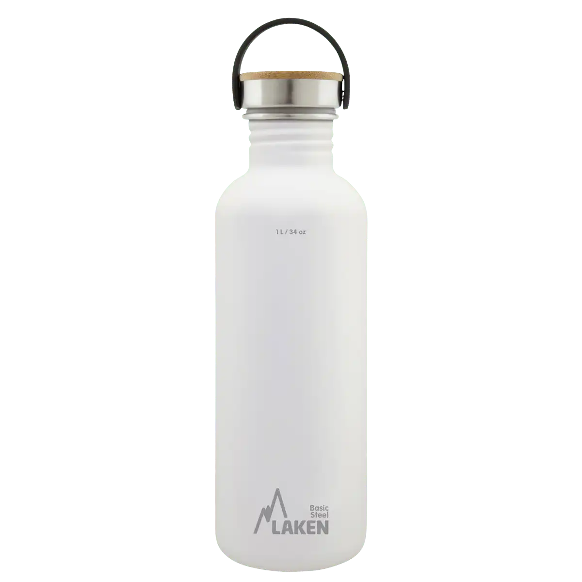 LAKEN Láhev ocel Basic Bamboo 1000 ml bílá