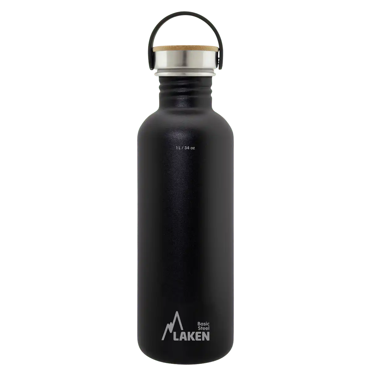 LAKEN Láhev ocel Basic Bamboo 1000 ml černá