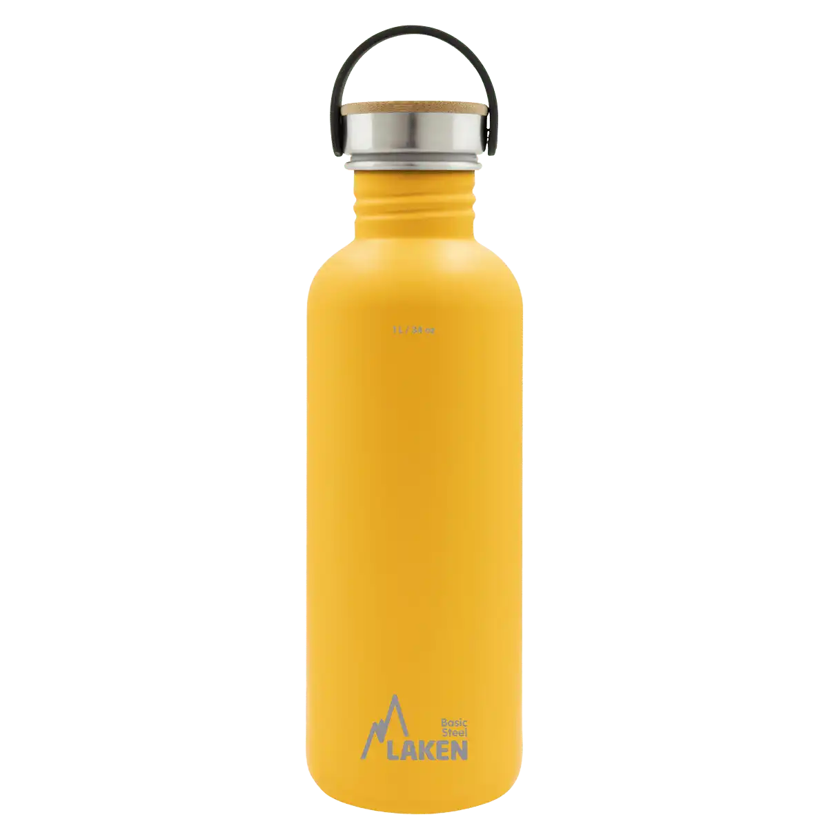 LAKEN Láhev ocel Basic Bamboo 1000 ml žlutá