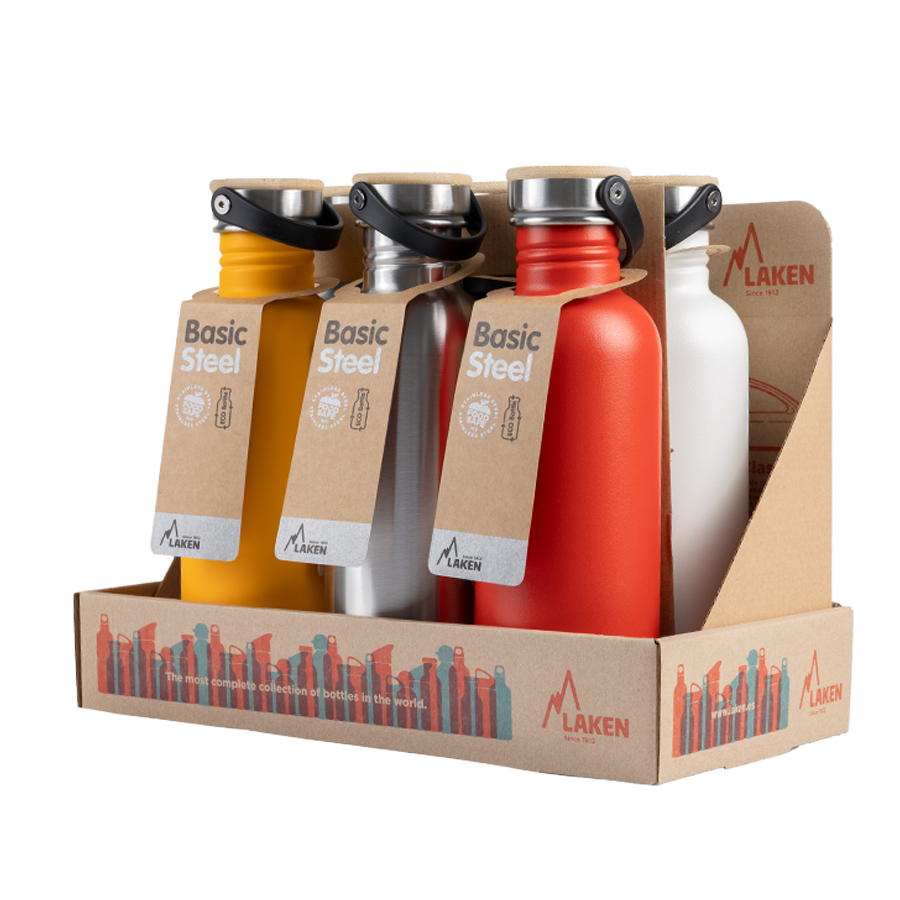LAKEN Láhev ocel Bamboo 1000 ml - 6 ks