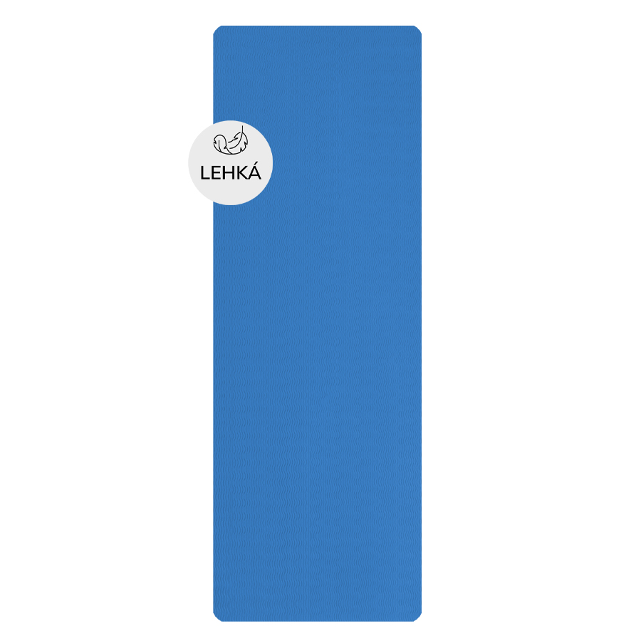Levně YATE Yoga Mat TPE, tm. modrá, 195x61x0.6cm