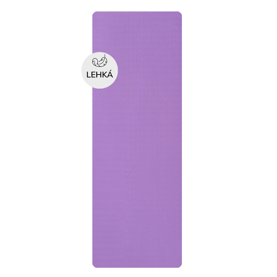 Levně YATE Yoga Mat TPE, tm.fialová, 195x61x0.6cm