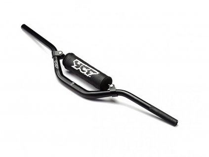 Hliníková řidítka nízká s hrazdou z tvrzeného hliníku 28.6mm (včetně polstru) černá pro modely BIGY FACTORY DAYTONA 190 MX pitbike YCF