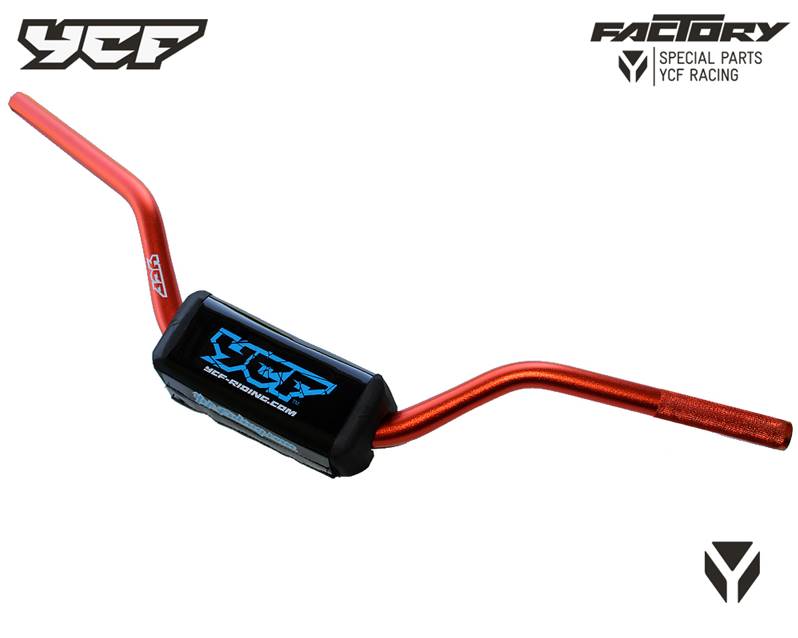 Bezhrazdová hliníková řidítka - 28,6 mm (včetně polstru) pitbike YCF Oranžová