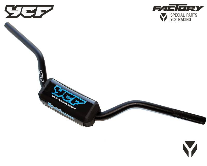 Bezhrazdová hliníková řidítka - 28,6 mm (včetně polstru) pitbike YCF Černá