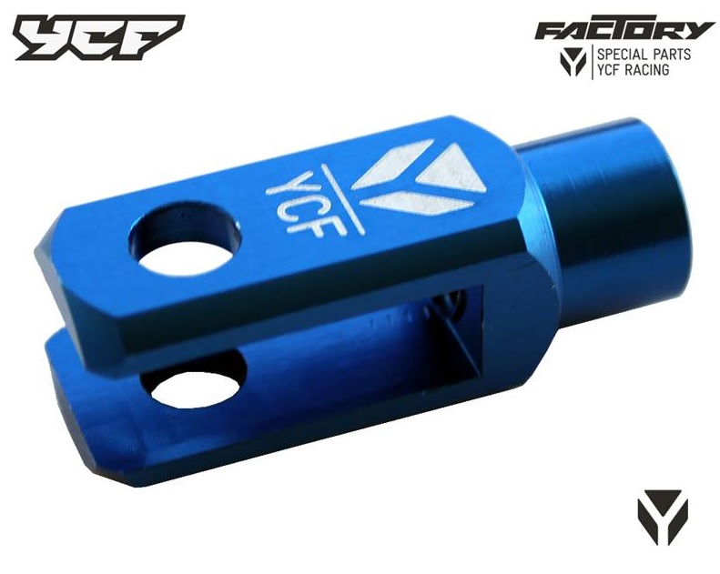 CNC klema zadní brzdové pumpy závit M8 eloxovaná Pitbike YCF (01) Modrá