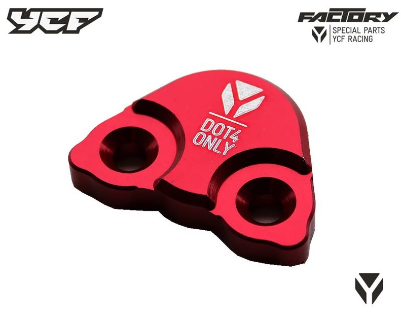 Víčko zadní brzdové pumpy CNC elexované pitbike YCF typ 01 (větší) Červená
