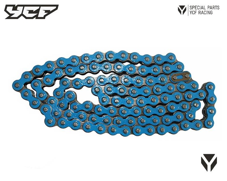 Extra zesílený řetěz 420DX 116 článků pitbike YCF Modrá