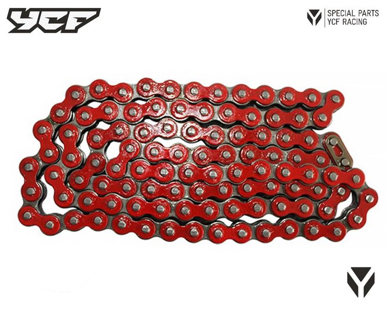 Extra zesílený řetěz 420DX 116 článků pitbike YCF Červená