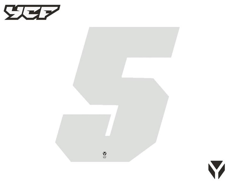 Číslice pro dvouciferná čísla bílá pitbike YCF (11cm) 5