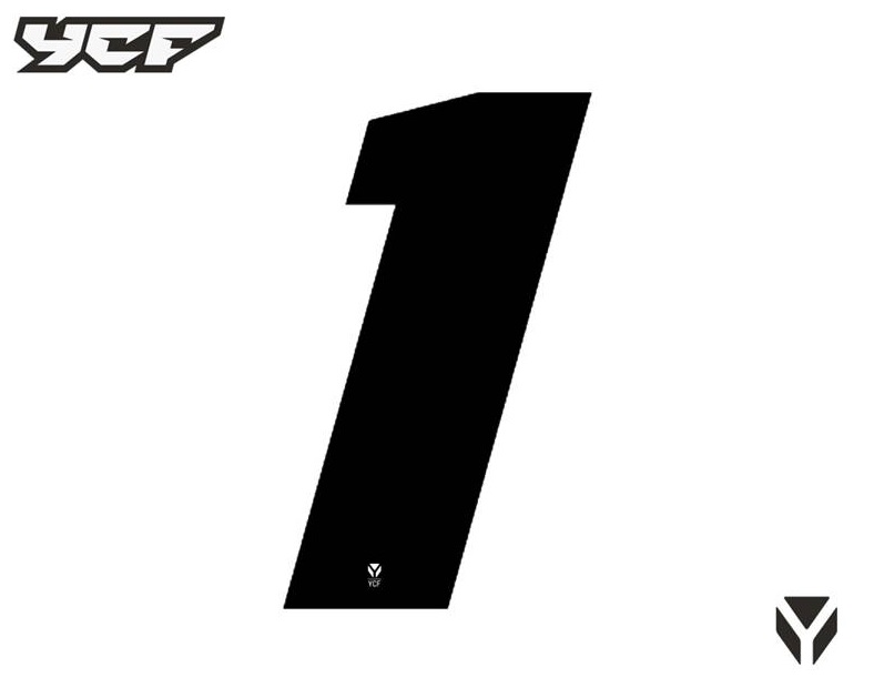 Číslice pro dvouciferná čísla černá pitbike YCF 11 1