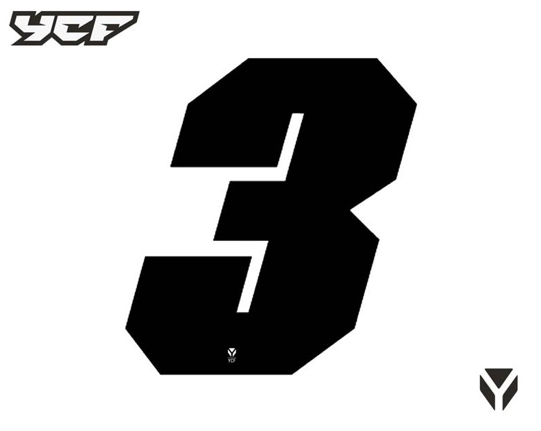 Číslice pro dvouciferná čísla černá pitbike YCF 11 3