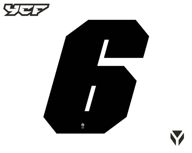 Číslice pro dvouciferná čísla černá pitbike YCF 11 6