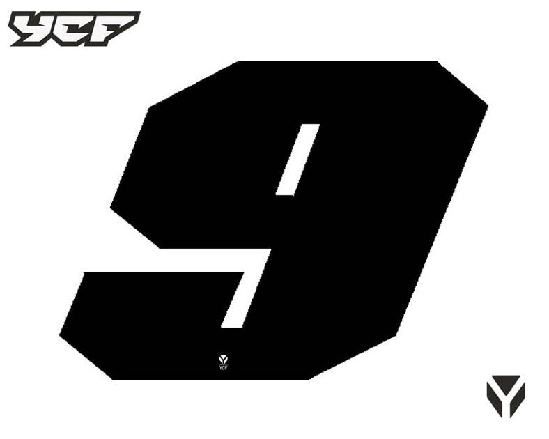Číslice pro dvouciferná čísla černá pitbike YCF 11 9