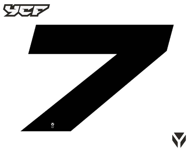 Číslice pro jednociferná čísla černá pitbike YCF 18cm 7