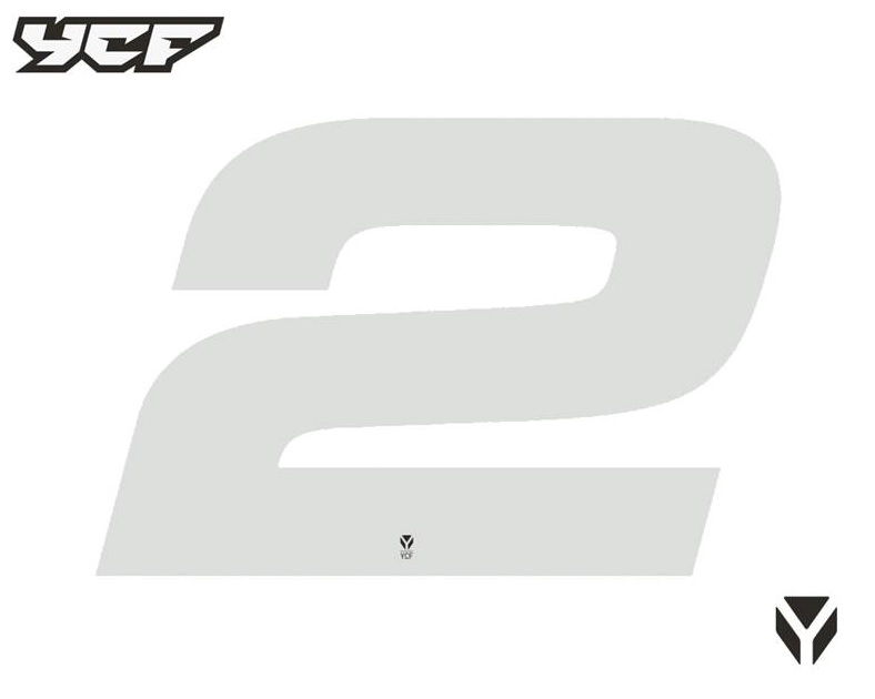 Číslice pro jednociferná čísla bílá pitbike YCF (18) 2