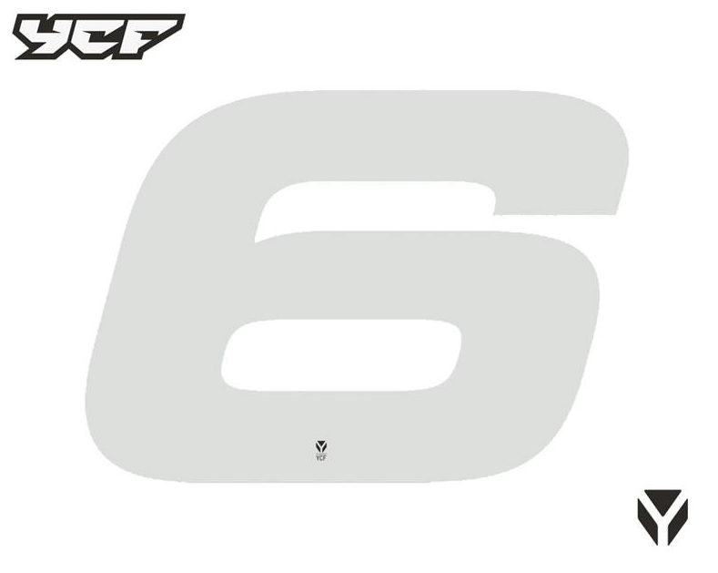 Číslice pro jednociferná čísla bílá pitbike YCF (18) 6