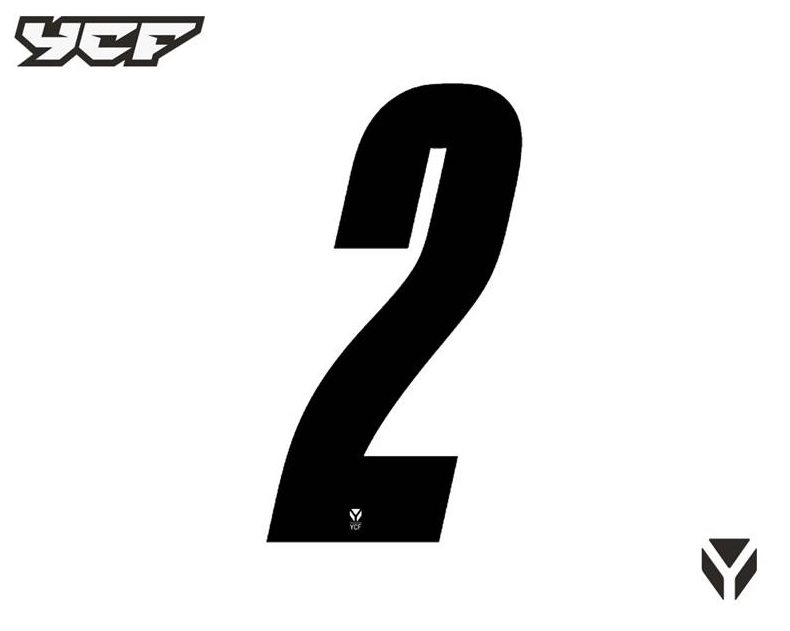 Číslice pro tříciferná čísla černá pitbike YCF 8 2