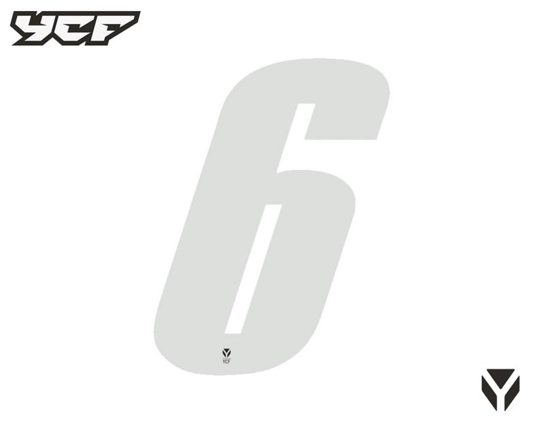 Číslice pro tříciferná čísla bílá pitbike YCF (8) 6