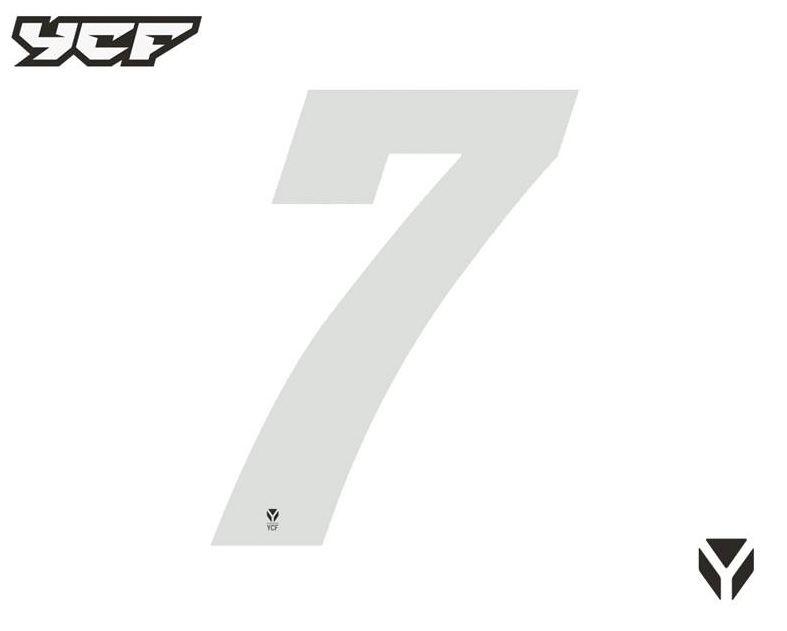 Číslice pro tříciferná čísla bílá pitbike YCF (8) 7