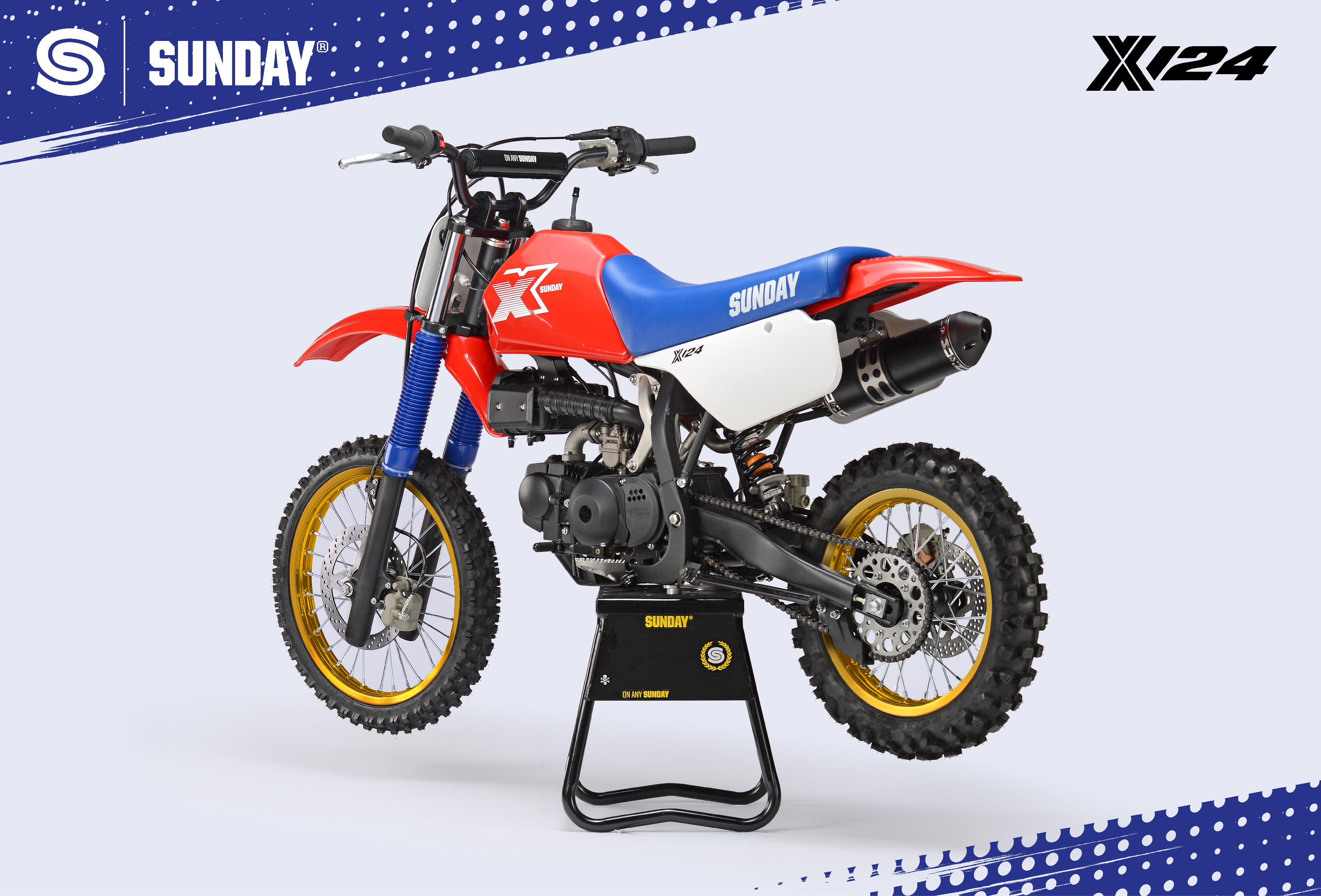 PITBIKE SUNDAY X124 červená