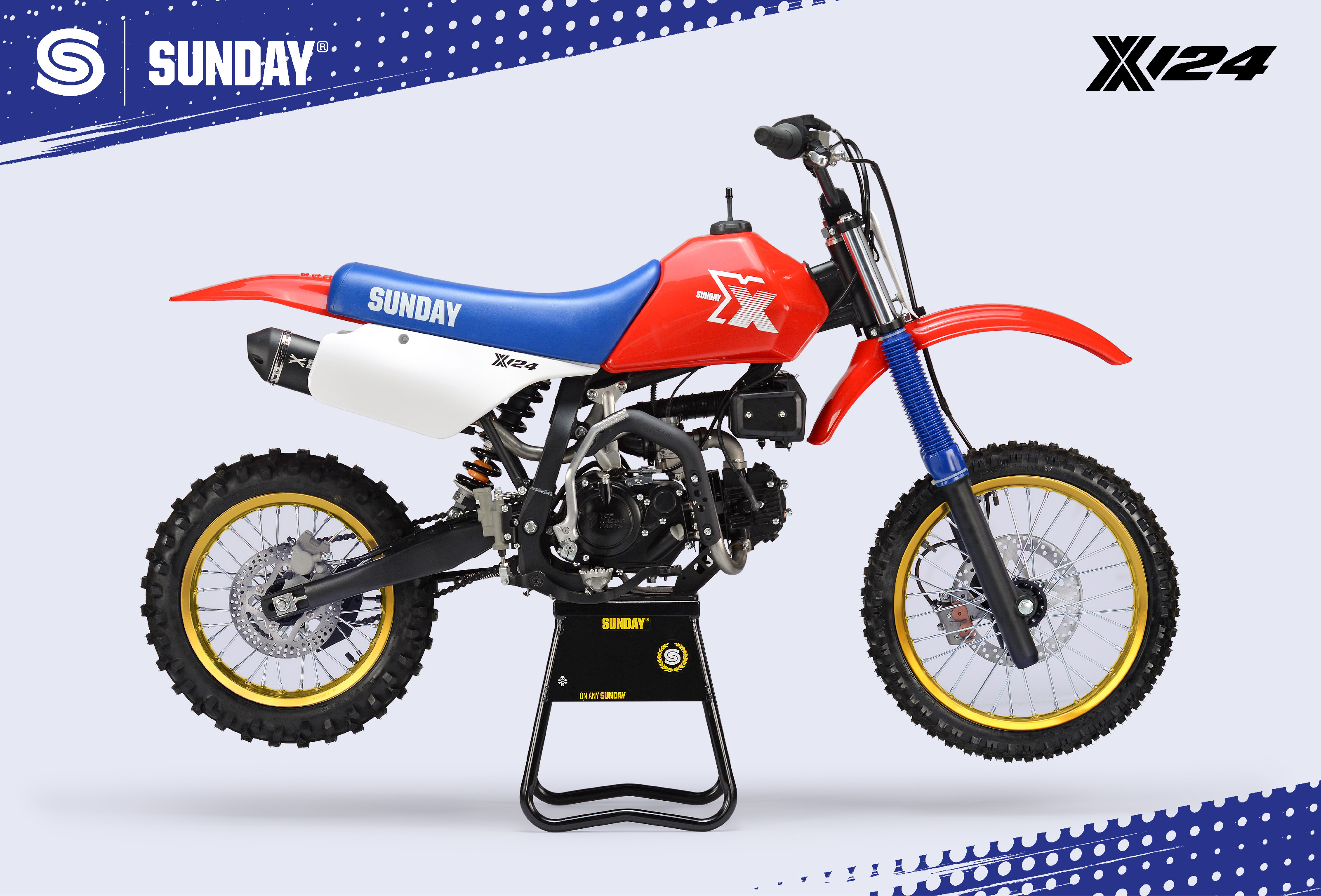 PITBIKE SUNDAY X124 červená