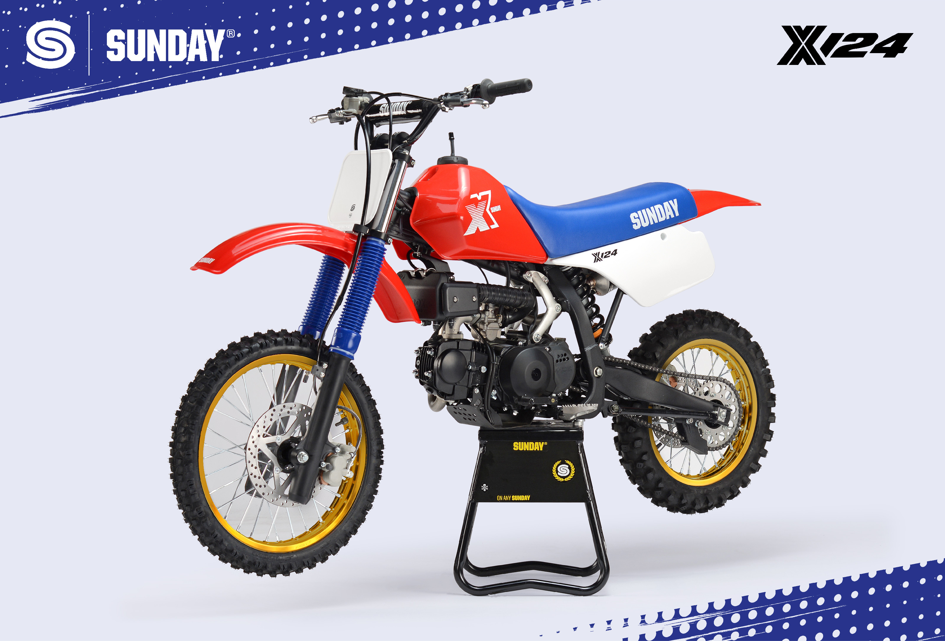 PITBIKE SUNDAY X124 červená