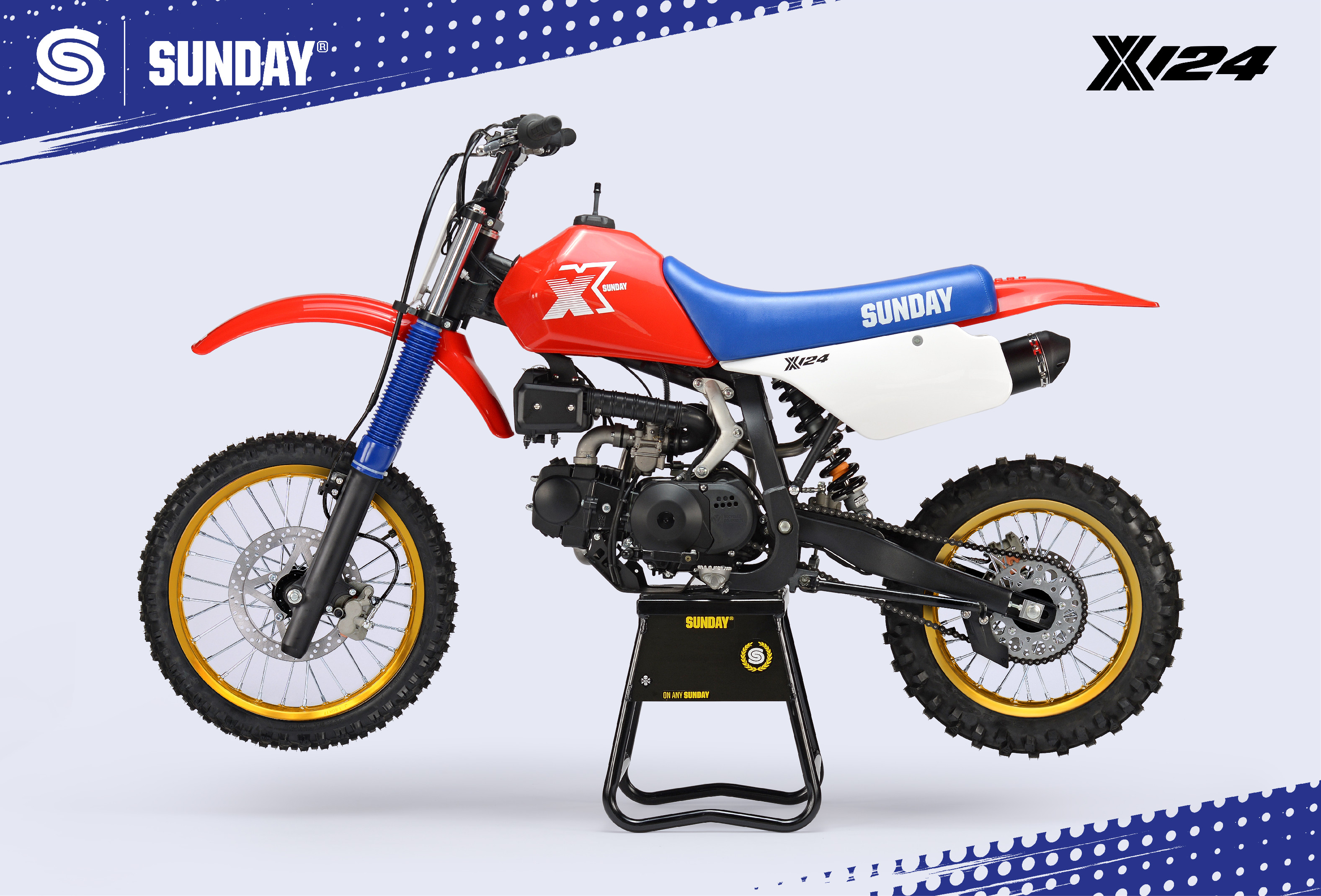 PITBIKE SUNDAY X124 červená