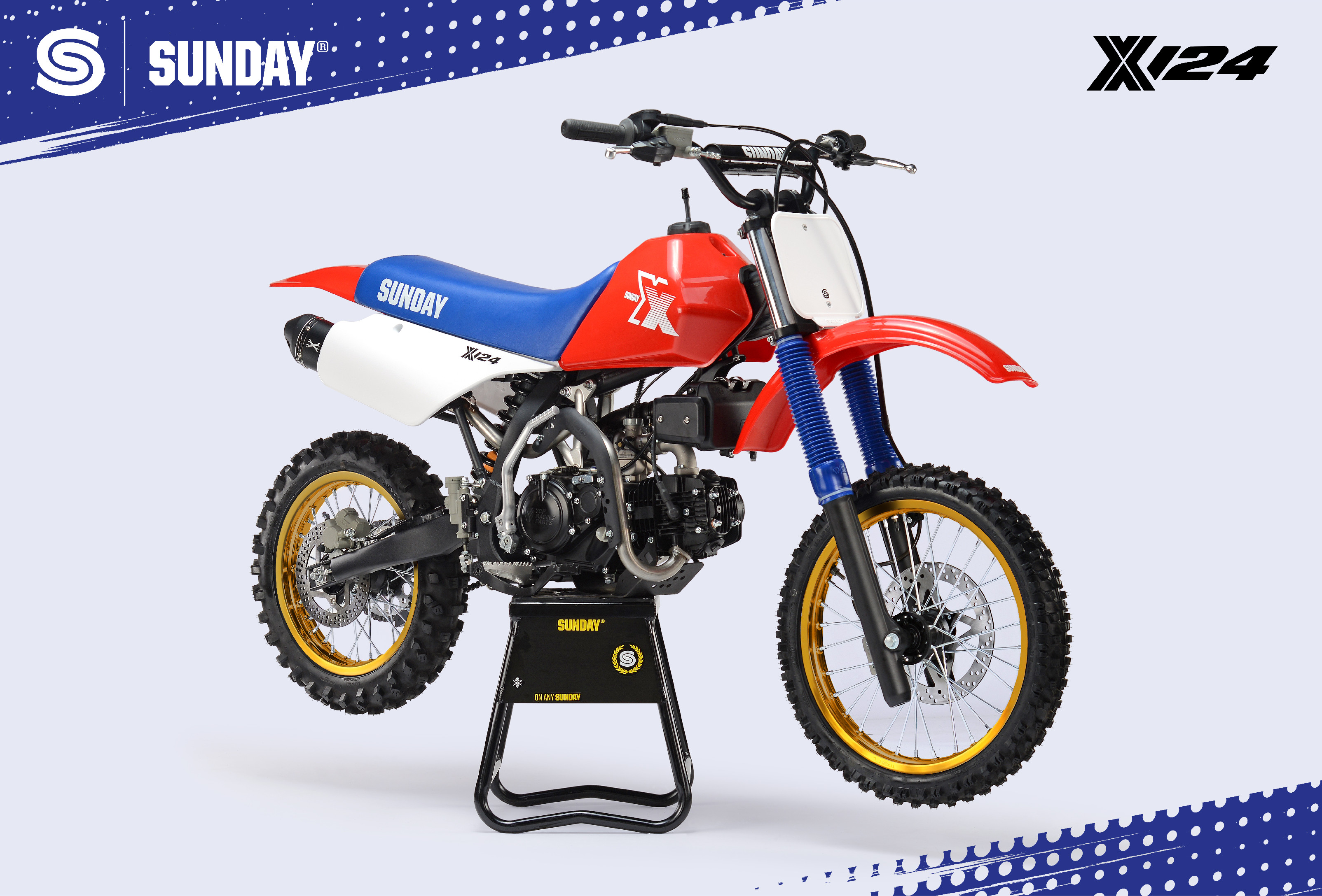 PITBIKE SUNDAY X124 červená