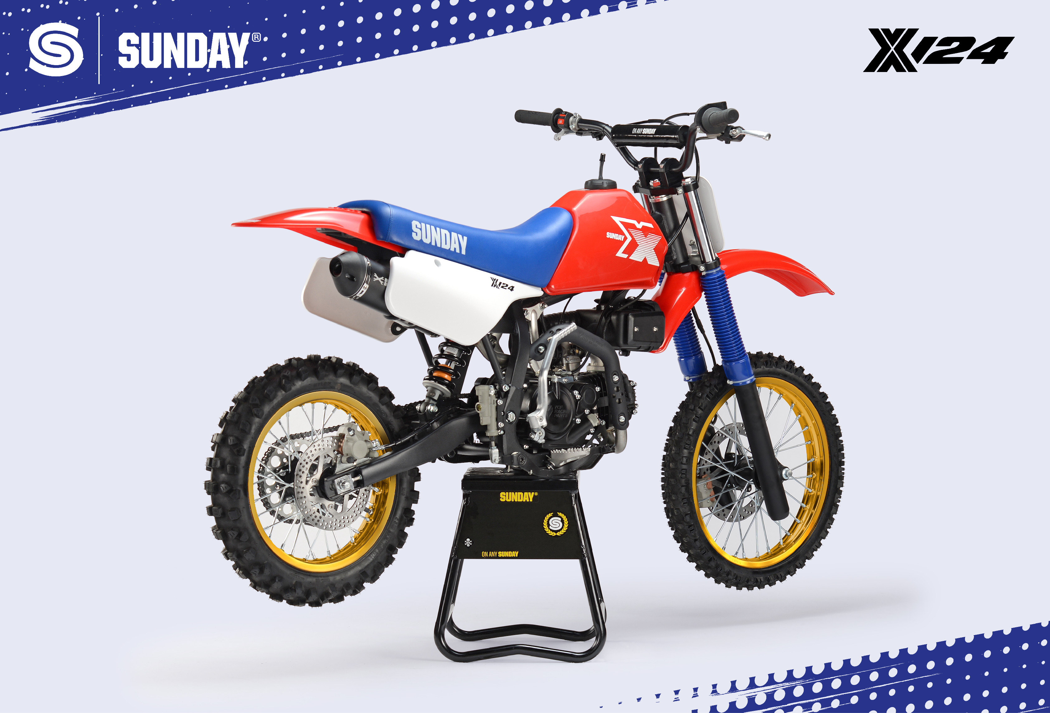 PITBIKE SUNDAY X124 červená