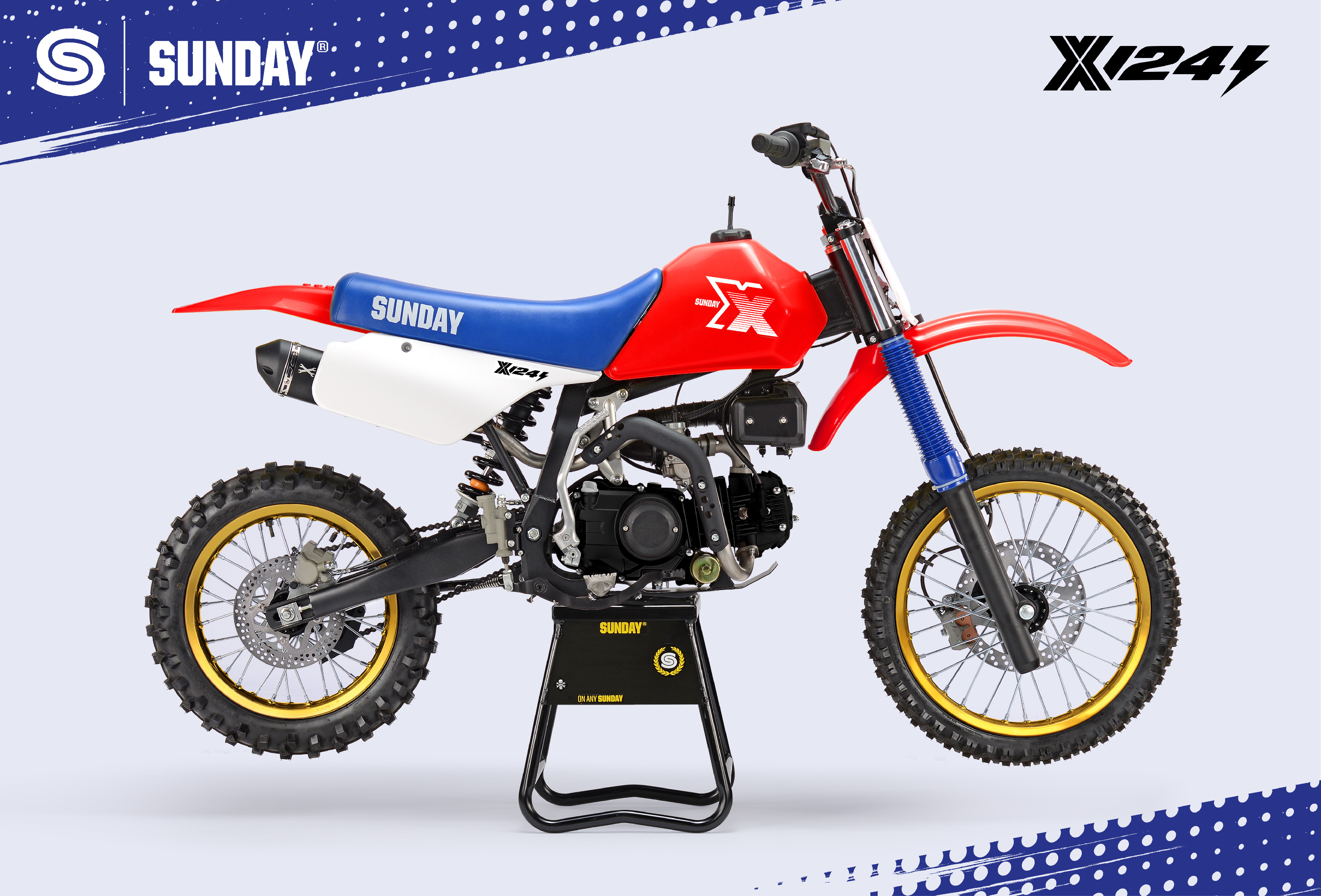 PITBIKE SUNDAY X124SE červená