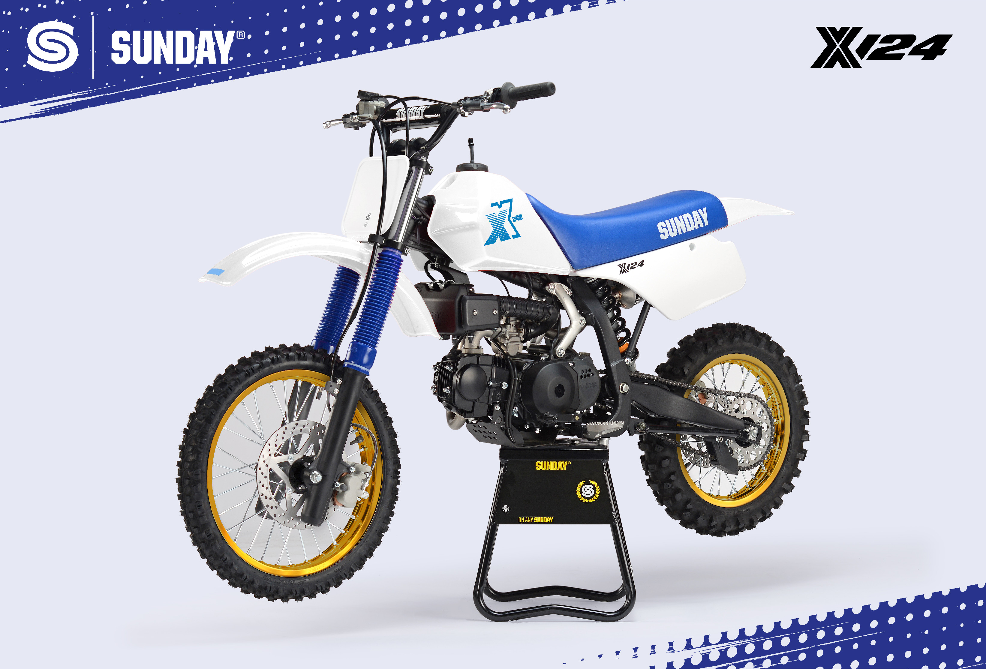 PITBIKE SUNDAY X124 bílá